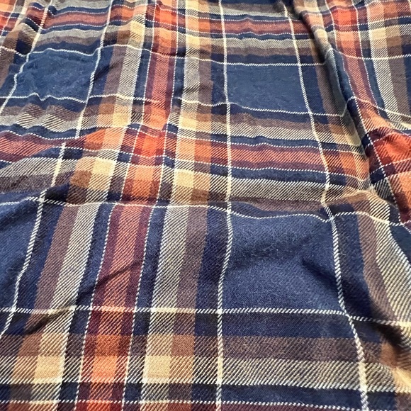 Men’s Banana Republic Luxe Flannel Slim Fit Blue & Orange Button Collar Shirt M - Picture 4 of 4